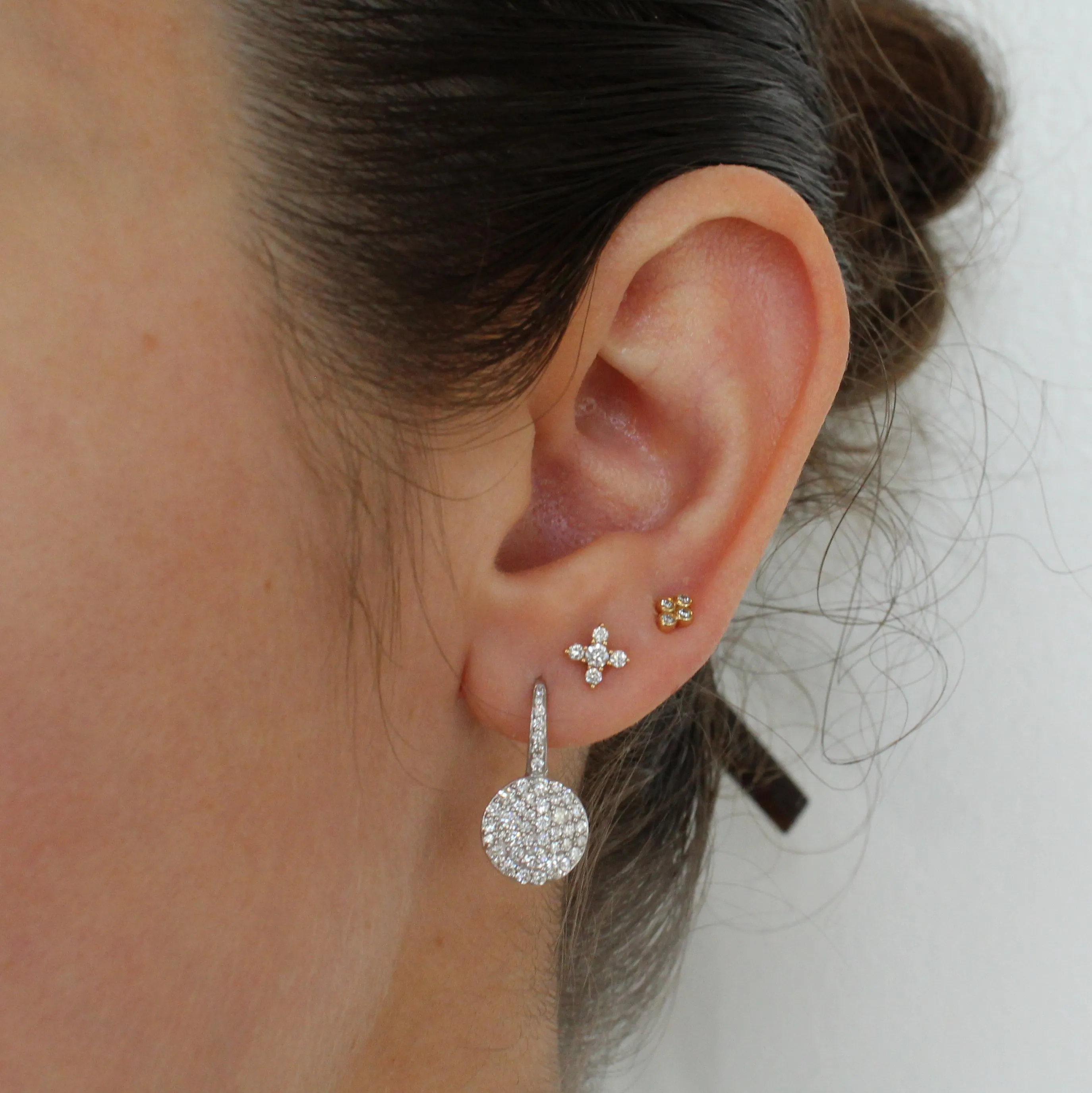 Micro Diamond Quad Stud Earrings