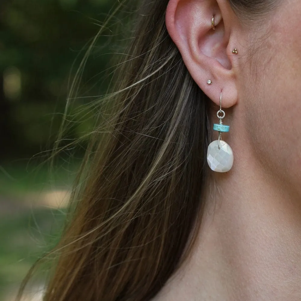 Moonstone and Turquoise Earrings