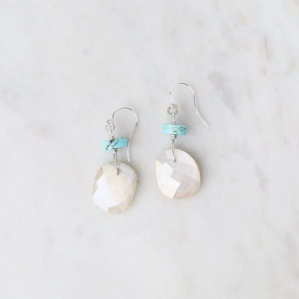 Moonstone and Turquoise Earrings