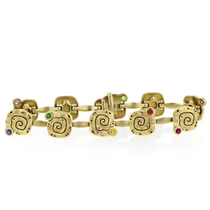 Multi Color Gemstone Gold Flora Bracelet