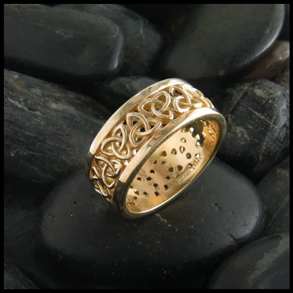 Open Triquetra Band in 14K Gold