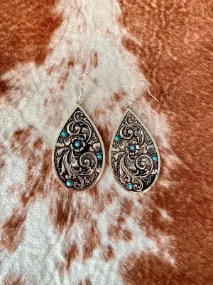 Patterned Teardrop Casting Earrings