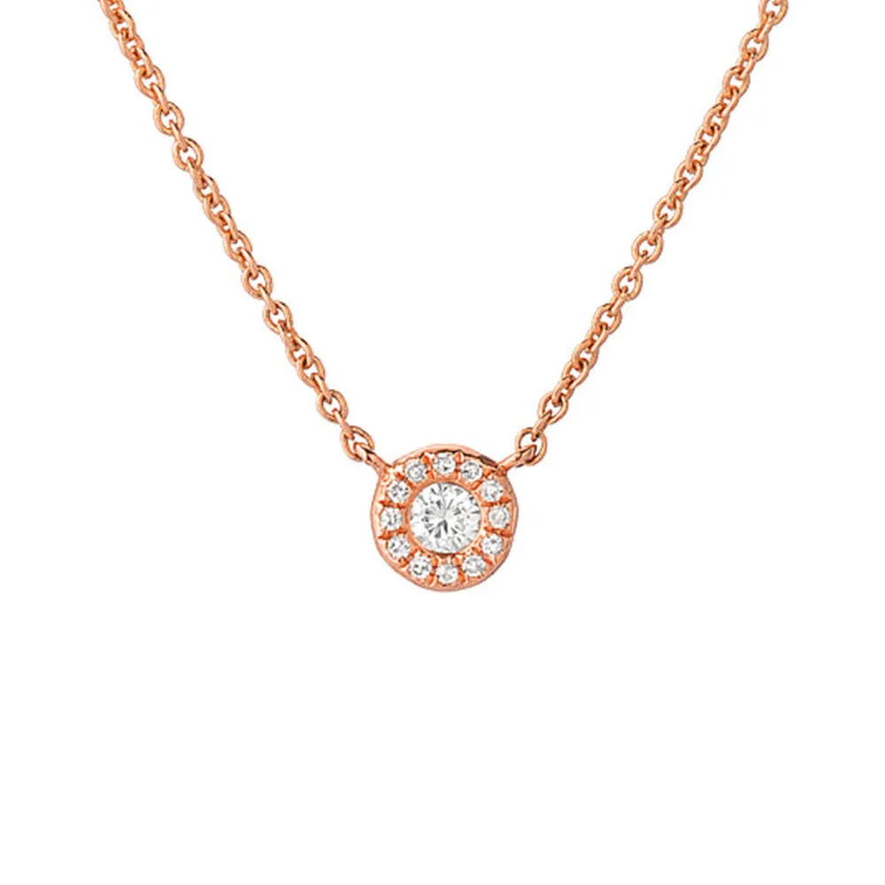 Petite Diamond Halo Necklace