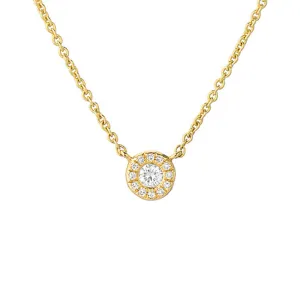 Petite Diamond Halo Necklace