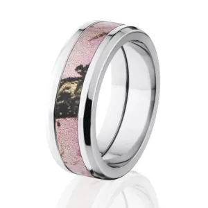 Pink Breakup Mossy Oak, Mossy Oak Camo Rings,Camouflage Wedding Bands