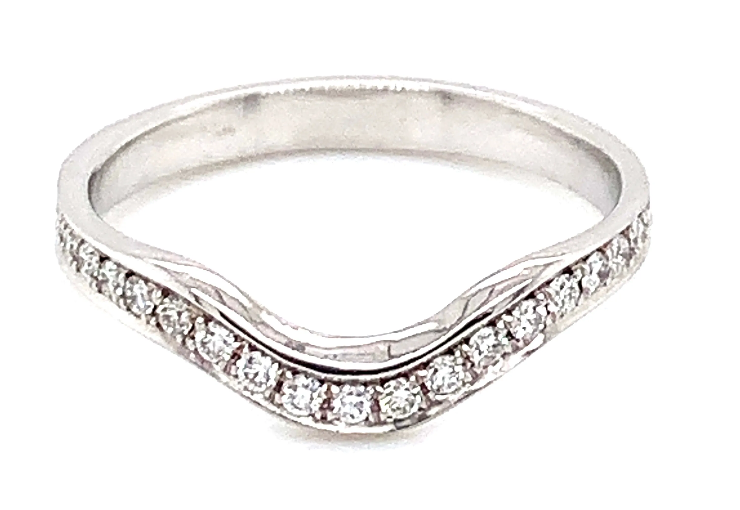 Platinum Pave Set Shaped Earth Grown 0.30ct Diamond Ring