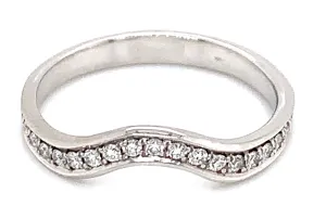 Platinum Pave Set Shaped Earth Grown 0.30ct Diamond Ring