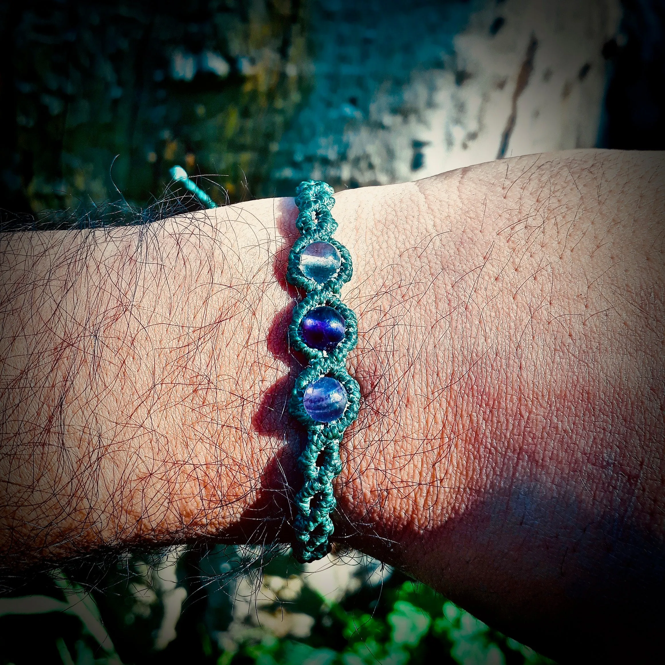 Rainbow fluorite beads bracelet