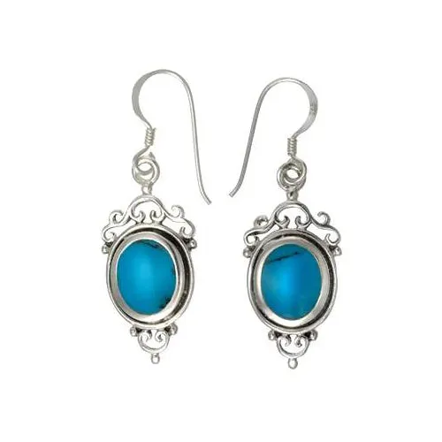 Silver & Turquoise Victorian Earrings