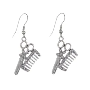 Silver Stylist Charm Dangle Earrings