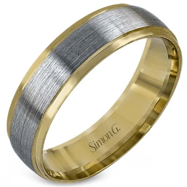 Simon G. Two-Tone Modern Men's Wedding Band