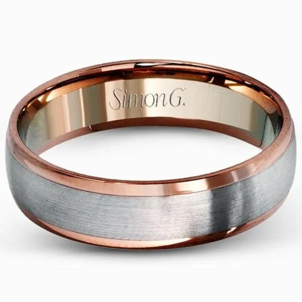 Simon G. Two-Tone Modern Men's Wedding Band