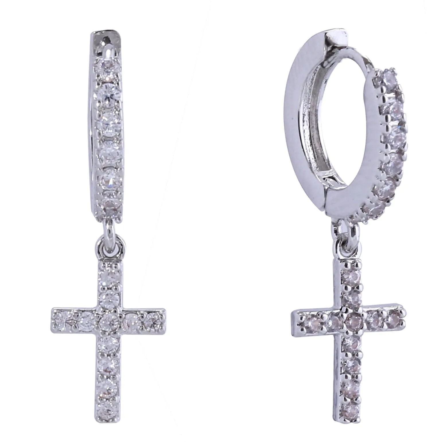 SJE311148 14K Cross Dangle Earrings