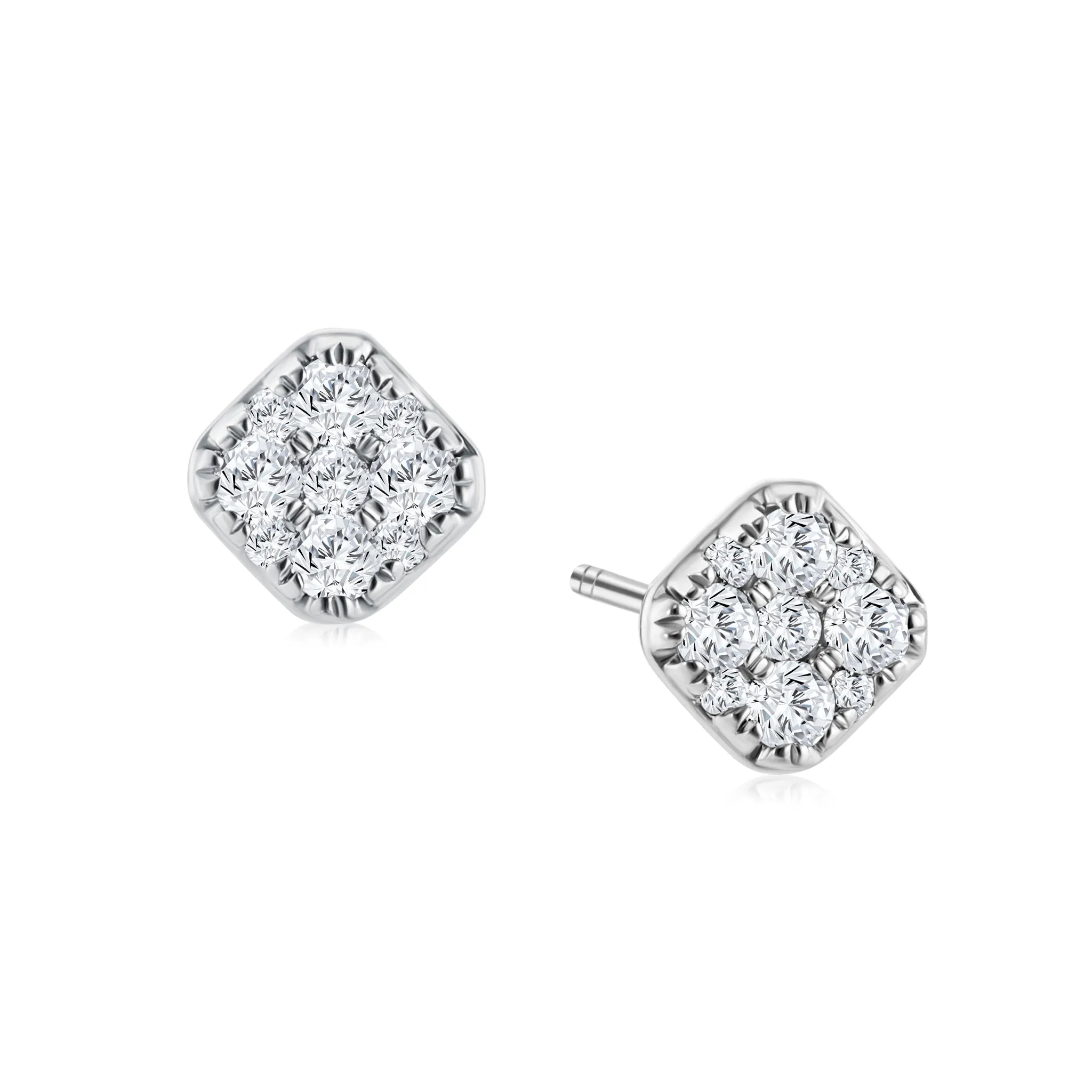 Square Diamond Earrings