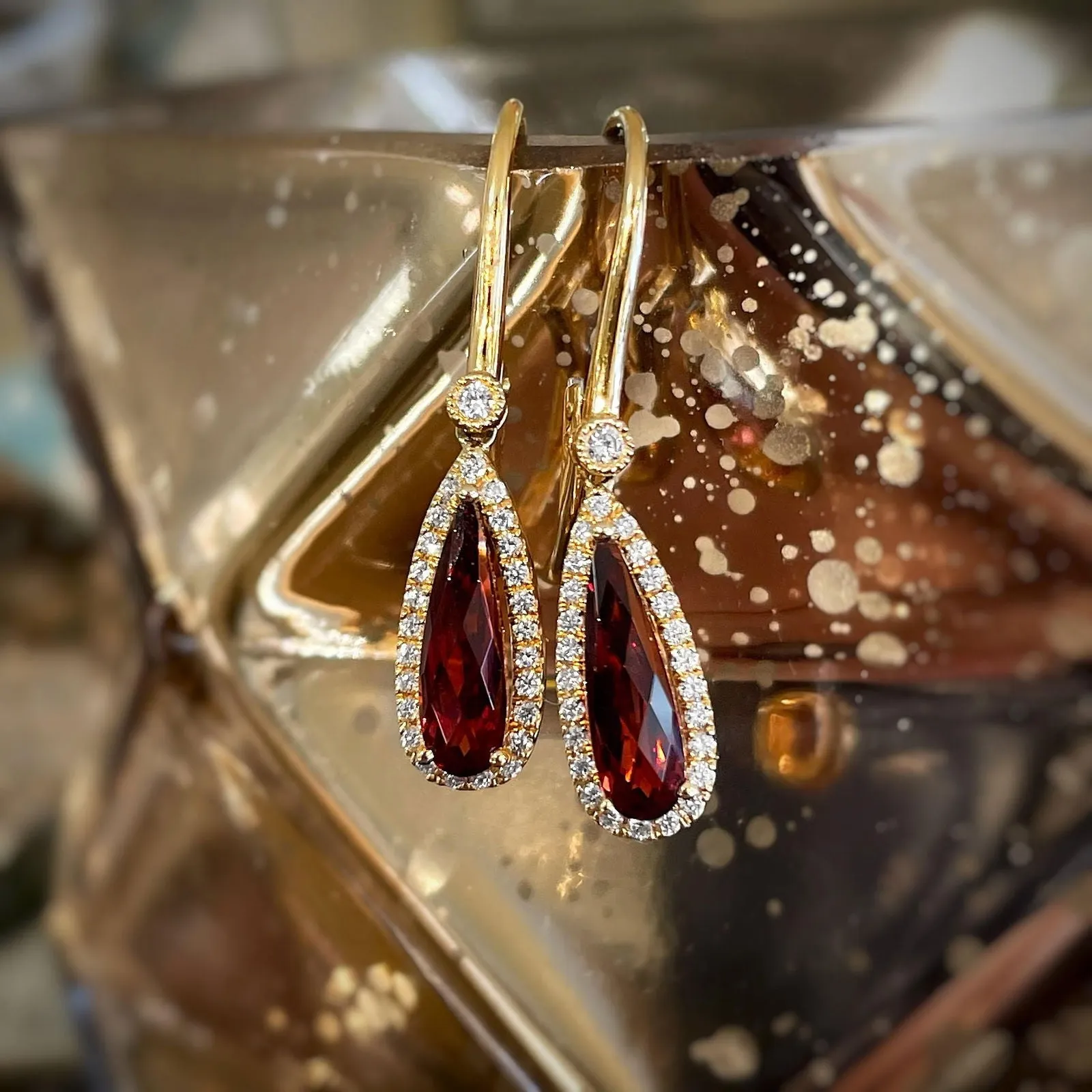 Stanton Color Garnet and Diamond Dangles