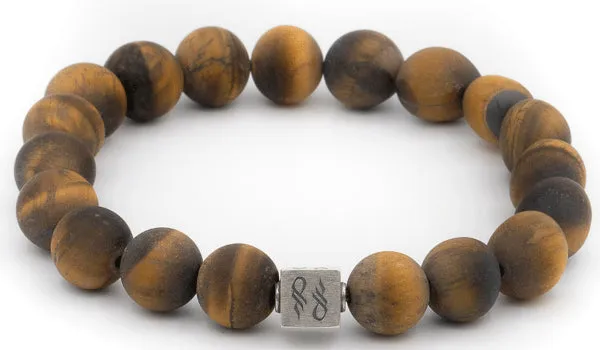 Tigers Eye Matte Natural Gemstone Centerpiece Bracelet