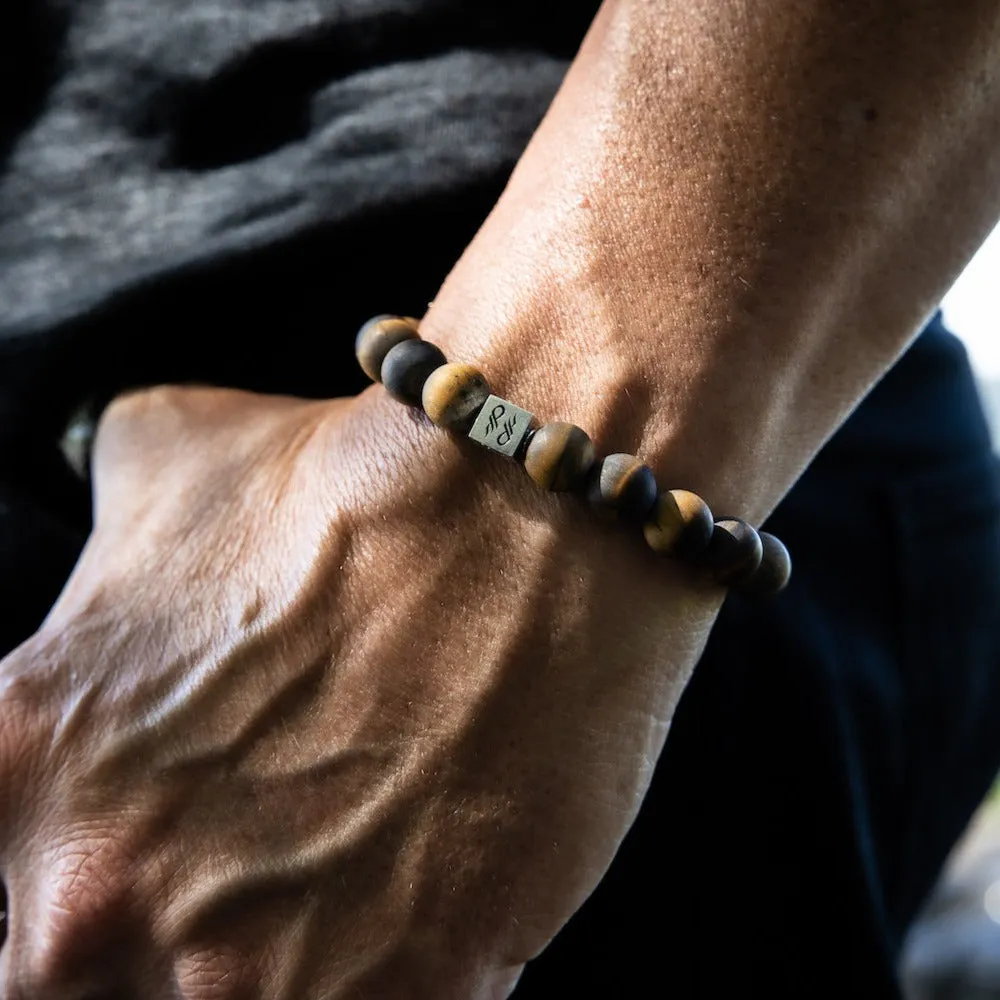 Tigers Eye Matte Natural Gemstone Centerpiece Bracelet