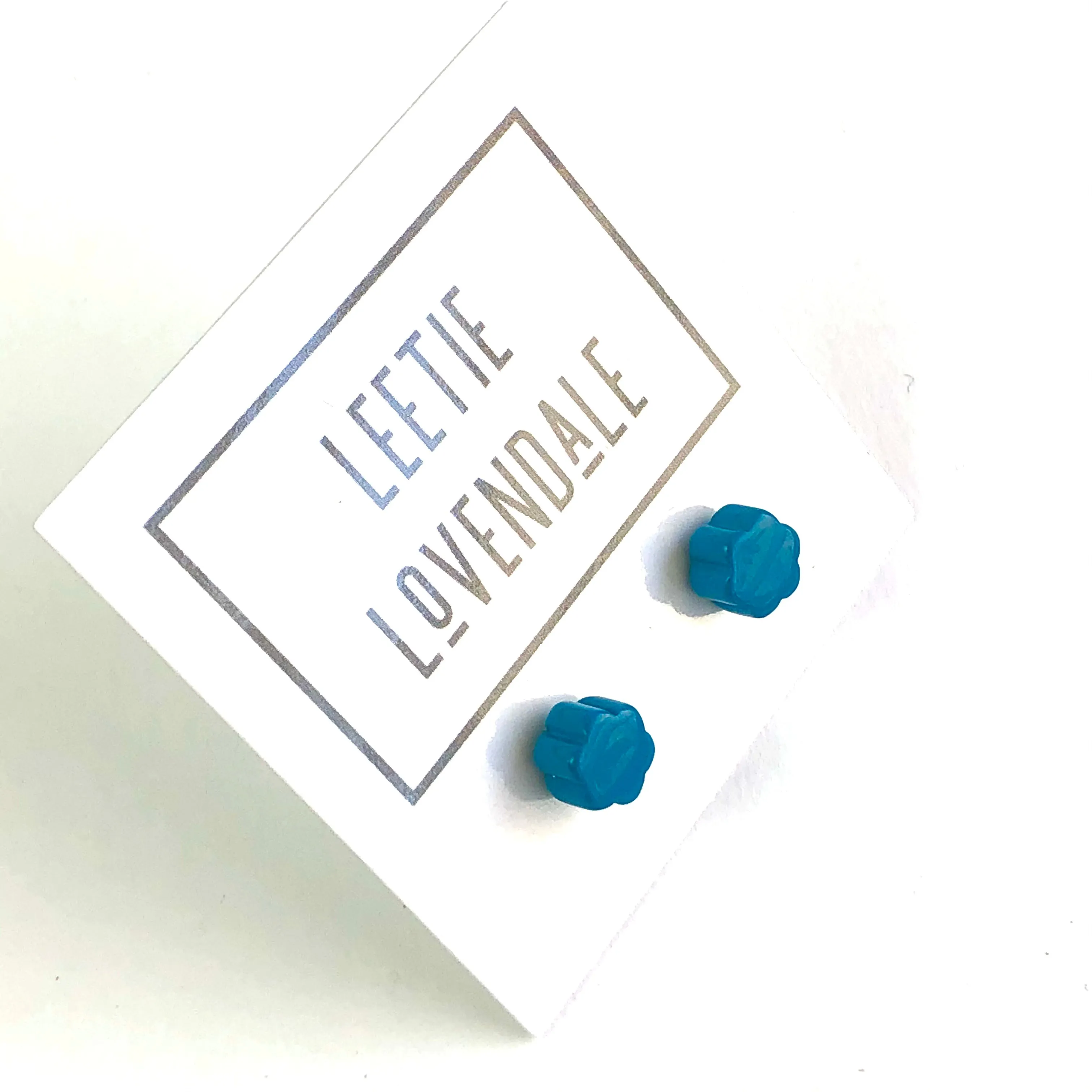 Turquoise Deco Daisy Stud Earrings