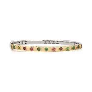 Two-Toned Flip Colored Tourmaline Bangle