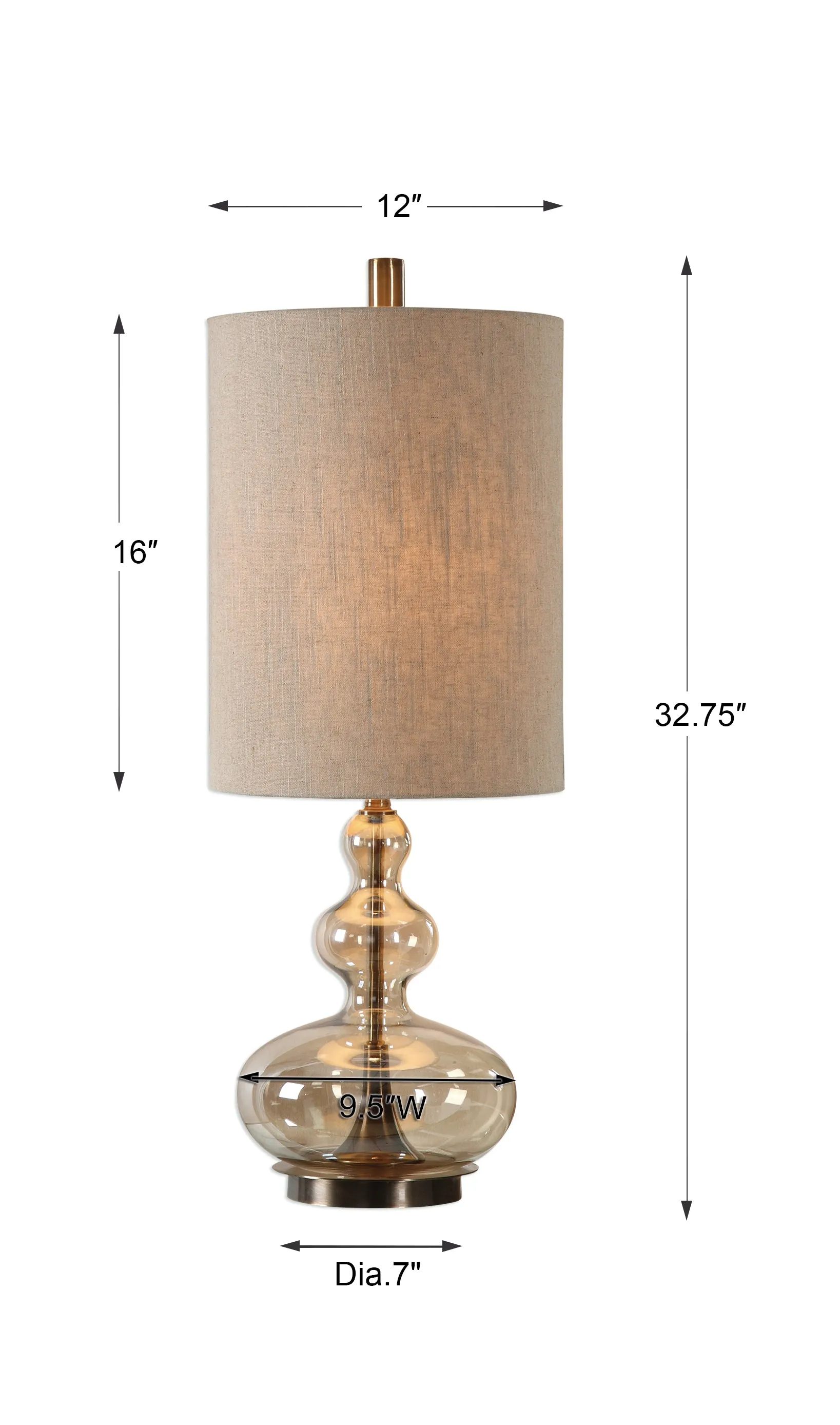 Uttermost Formoso Amber Glass Table Lamp