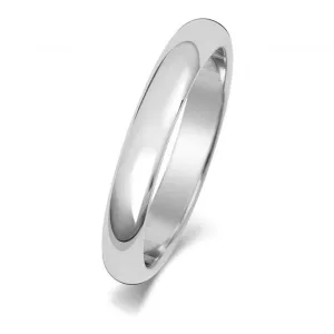 Wedding Band Platinum D Shape 3mm-1.15 Wedding  Ring WP103L