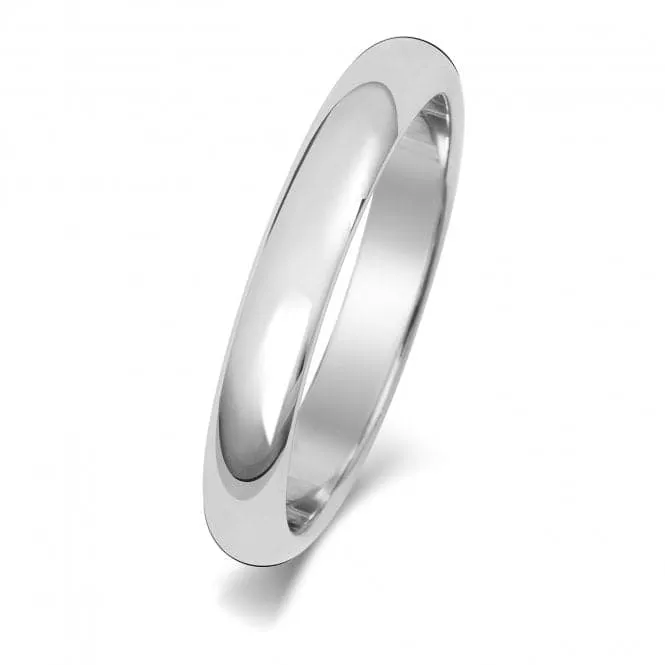 Wedding Band Platinum D Shape 3mm-1.15 Wedding  Ring WP103L