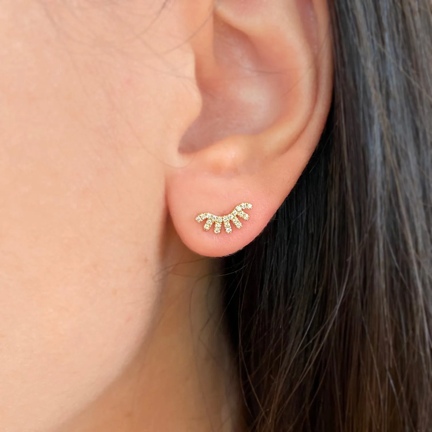 Wink Evil Eye Diamond Stud Earrings in 14k Gold