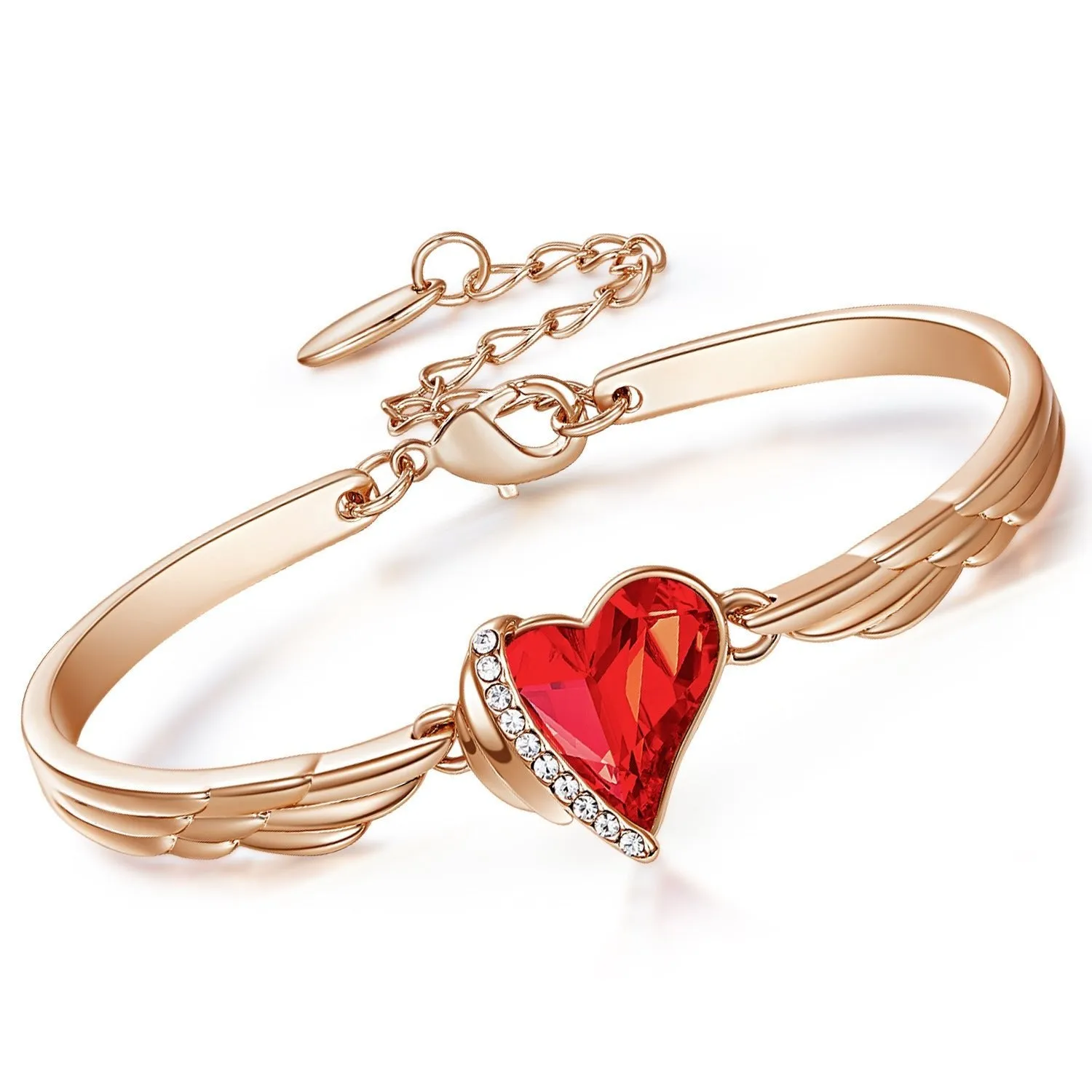 Women's Adjustable Bracelets With Heart Shaped Gems