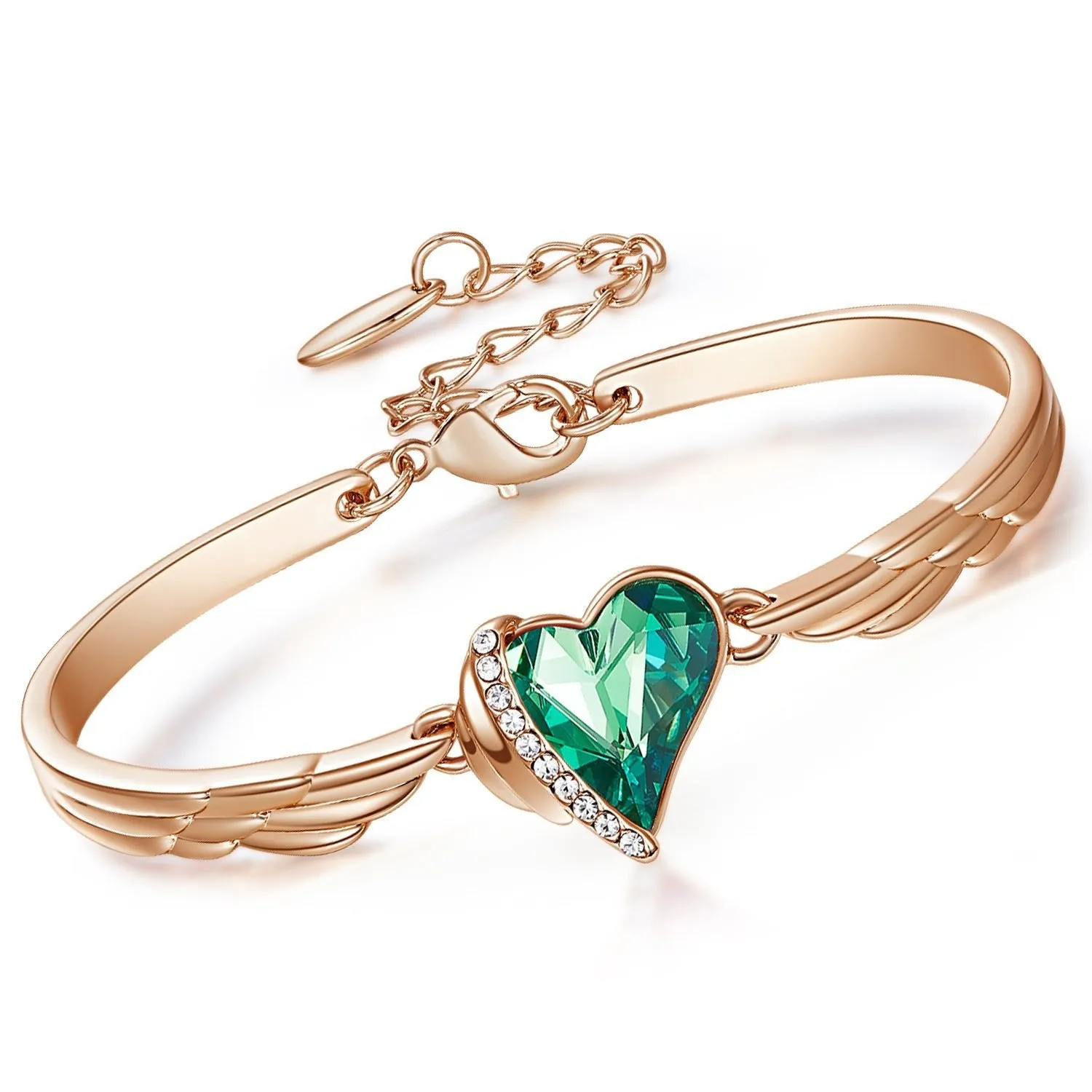 Women's Adjustable Bracelets With Heart Shaped Gems